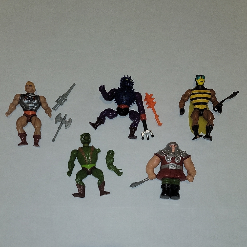 He-Man MOTU Figurine Lot Battle Armor He-Man Buzz-Off Spikor Ram Man Kobra Khan